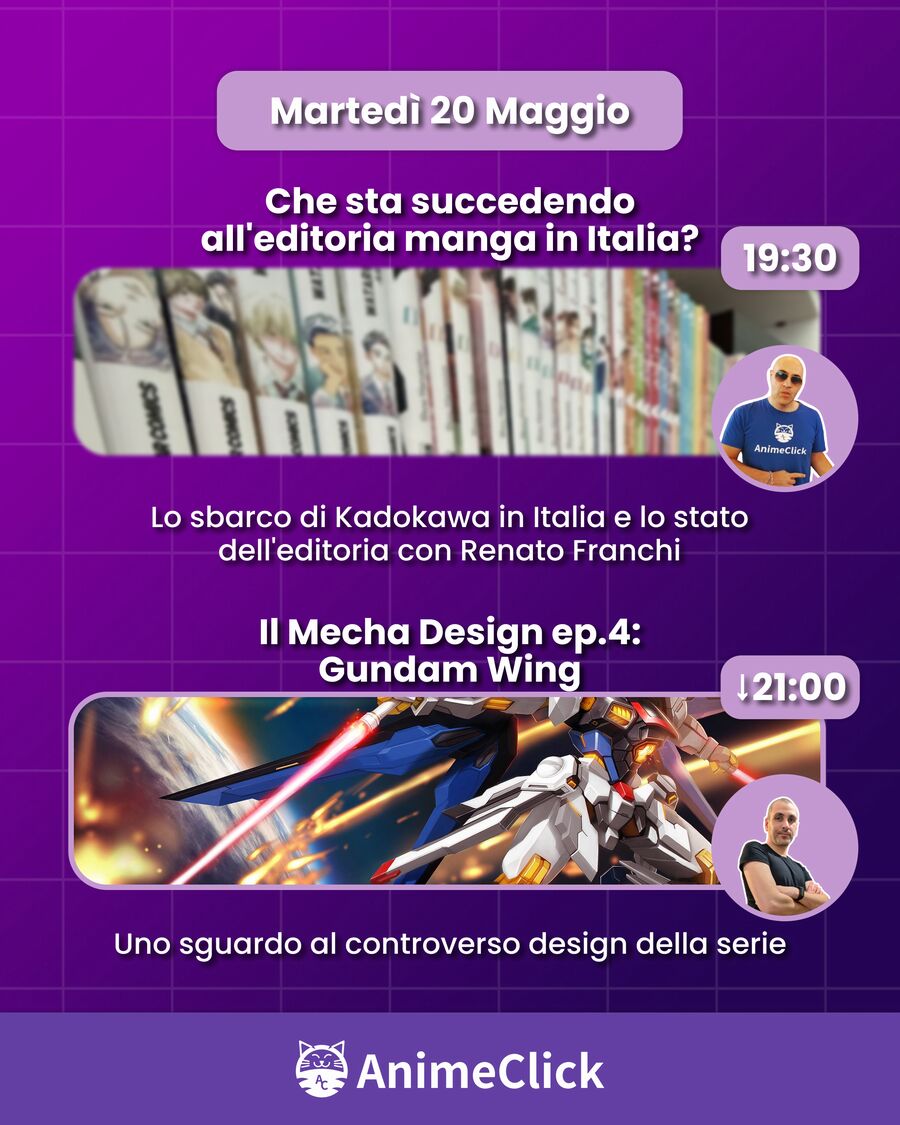 AnimeClick su Twitch: programma dal 19 al 25 maggio AnimeClick su Twitch: programma dal 19 al 25 maggio